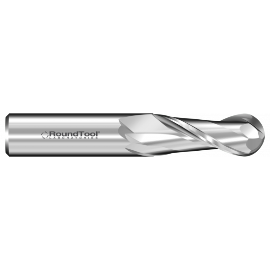 GR2BUC 1/2L Ø 1-3/8 x 4" x 1/2 2 Flute Ball End Carbide End Mill