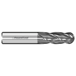 GR4BD1 1" Ø 1-3/8 x 4" x 1" 4 Flute Ball End Carbide Micro End Mill PVD Diamond