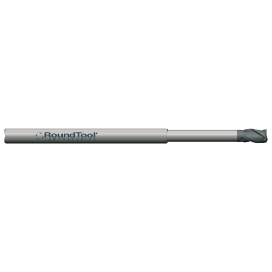 LR8X3BD1 .047 Ø .070 x 2-1/2 x 1/8 3 Flute Ball End .375 Lbs Long Reach Carbide Micro End Mill PVD Diamond