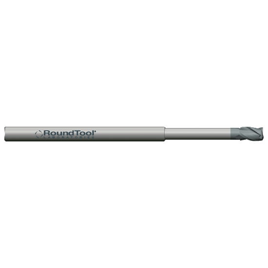 LR8X3RD2 .1245 Ø .187 x 2-1/2 x 1/8 3 Flute .010 Radius .950 Lbs Long Reach Carbide Micro End Mill CVD Diamond