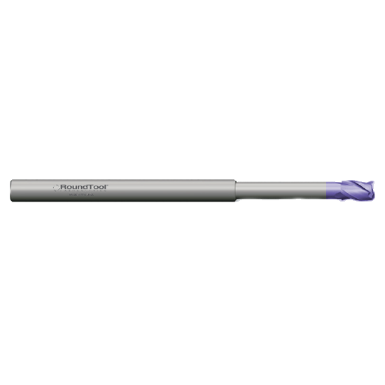 LR8X3SAT .047 Ø .070 x 2-1/2 x 1/8 3 Flute Square End .375 Lbs Long Reach Carbide Micro End Mill AlTiN
